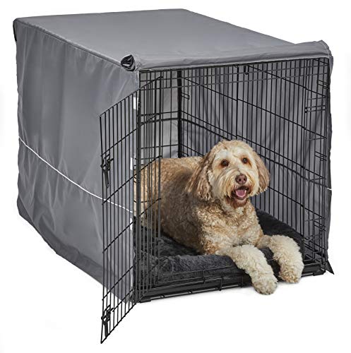 New World Double Door Dog Crate Kit Includes One Two-Door Crate, Matching Gray Bed & Gray Crate Cover, 48-Inch Kit Ideal for X-Large Dog Breeds