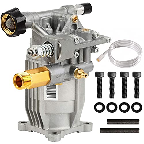 YAMATIC 3/4' Shaft Horizontal Pressure Washer Pump 3400 PSI @ 2.5 GPM Replacement Pump for Power Washer Compatible with Homelite, Troybilt, Simpson, Karcher Honda GC160 GC190 and More.