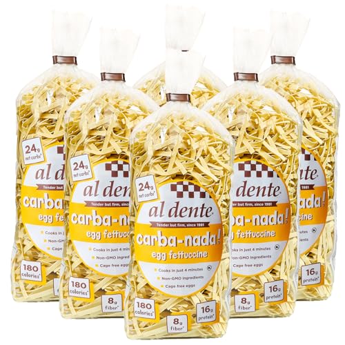 Al Dente Carba-Nada Egg Fettuccine, 10-Ounce Bags (Pack of 6)