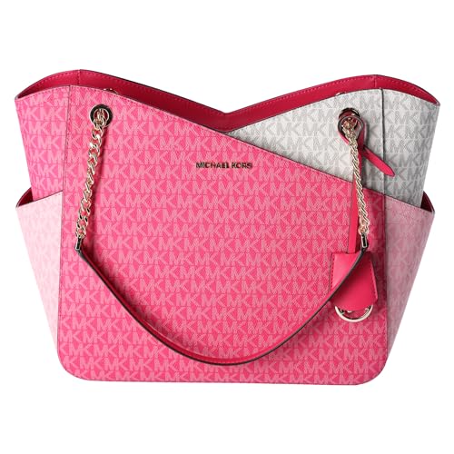 Michael Kors Jet Set Large Chain Tote Handbag, Electric Pink Multi