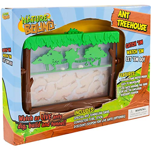 Nature Bound Toys Ant Treehouse Habitat Kit with Sand, Connector Tube, Feeding Stick & Insect Instructions