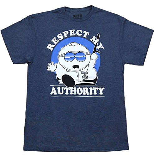 South Park Cartman Respect My Authority T-Shirt-X-Large Navy
