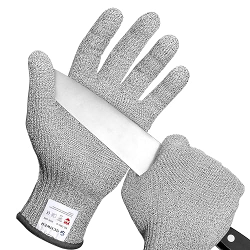 Schwer SlicePro ANSI A9 Cut Resistant Gloves, Food Grade Reliable Cutting Gloves, Mandoline Gloves for Kitchen Meat Cutting, Oyster Shucking, Fish Fillet Processing, Wood Working, AR1501, L
