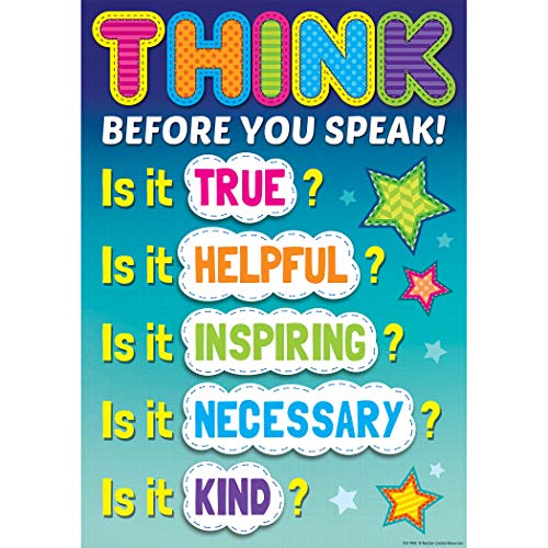 Teacher Created Resources Think Before You Speak Positive Poster 7408