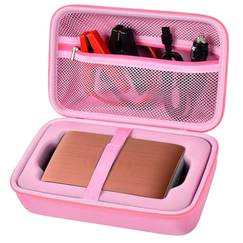 Case for Halo Bolt 58830/57720/ Air 58830/ ACDC Max 55500 mWh/ Air + Portable Emergency Power Kit, Storage Holder for Air Nozzles, Extra Accessory, Car Jump Starter, and Charger- Pink (Box Only)