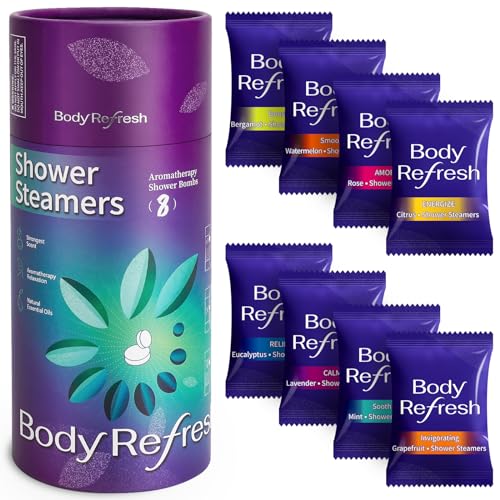 BodyRefresh Shower Steamers Aromatherapy - 8 Pack Shower Bombs with Essential Oils. Birthday Gifts for Women, Gifts for Her, Self Care Spa Gifts for Women Wife, Mom Birthday Gifts