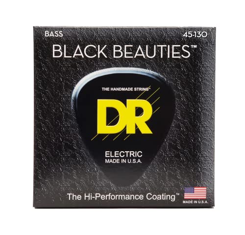 DR Strings BLACK BEAUTIES Black Coated 5-String Bass Strings Medium (45-130)