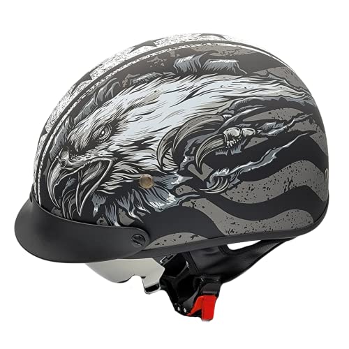 Vega Warrior Half Helmet 7830-053, Eagle Grey Flag, Medium