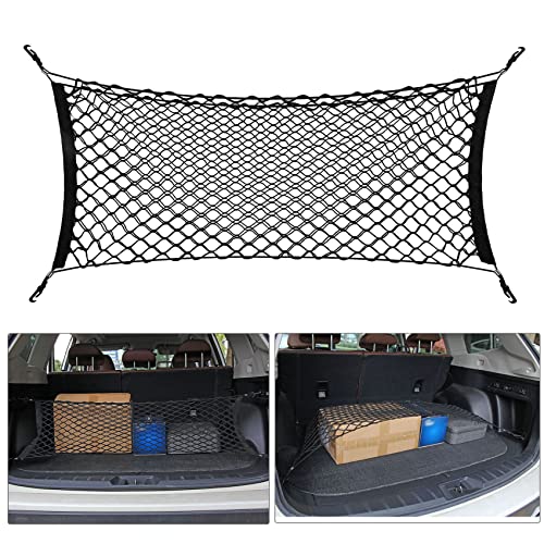Rear Cargo Net for SUV, 35''- 48'' Heavy Duty Trunk Cargo Net Elastic Storage Organizer Mesh Net for Cars SUV