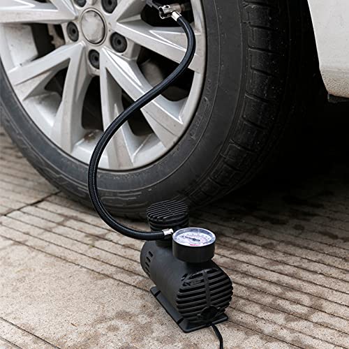 LADIGASU Tire Inflator Portable, 12v Portable Compressor Tire Inflator With Mechanical Pressure Gauge Inflator For Car Tires Motorcycle Bike Basketball