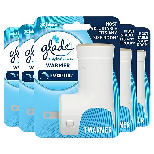 Glade PlugIns Air Freshener Warmer, Scented and Essential Oils for Home and Bathroom, Up to 60 Days on Low Setting, 5 Count