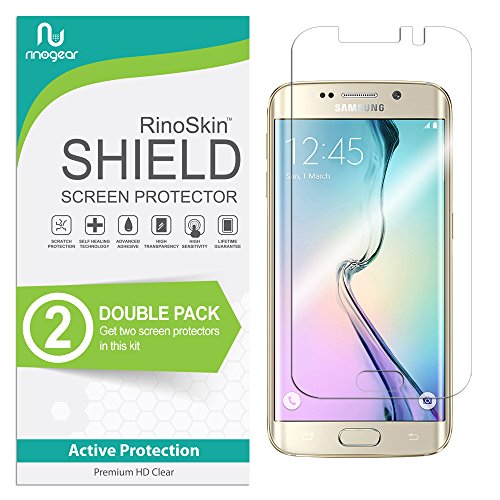 RinoGear (2-Pack) Screen Protector for Samsung Galaxy S6 Edge (5.1' inch) Screen Protector Case Friendly Accessories Flexible Full Coverage Clear TPU Film