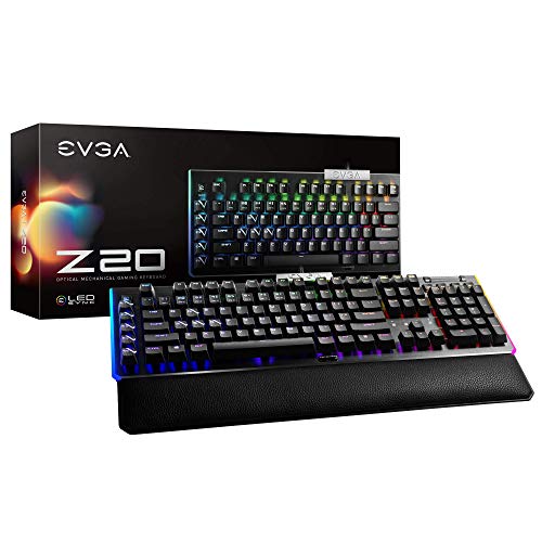 EVGA USB Z20 RGB Optical Mechanical Gaming Keyboard, Optical Mechanical Switches (Clicky), 812-W1-20US-KR, Black