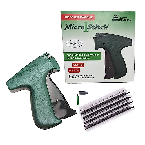 The Original MicroStitch Tagging Gun Kit – includes Micro Stitch Tagging Tool, 1 Needle, 600 White Fasteners & 480 Black Fasteners (Starter Kit)