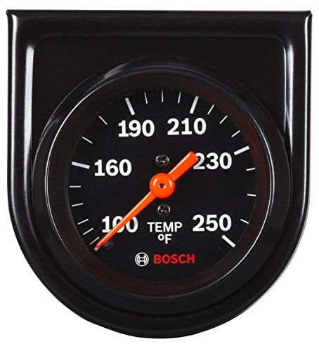 Actron Bosch SP0F000053 Style Line 2' Mechanical Water/Oil Temperature Gauge (Black Dial Face, Black Bezel)