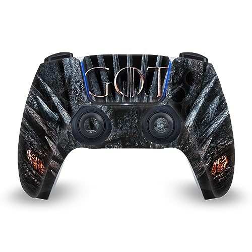 Head Case Designs Officially Licensed HBO Game of Thrones Jon Snow Iron Throne Sigils and Graphics Vinyl Faceplate Sticker Gaming Skin Decal Compatible With Sony PlayStation 5 PS5 DualSense Controller