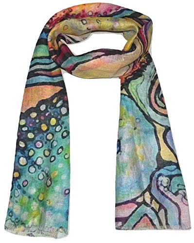 100% PURE LINEN SCARF, DIGITAL PRINTS, AIRY, BREATHABLE, ALL WEATHER LINEN SCARF (MC 6). X3104