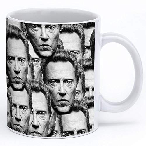 Christopher Walken Mug 11oz White Ceramic Coffee Cup With Christopher Walken Collage