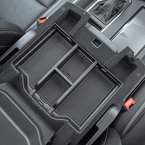 PIMCAR Compatible with 2019-2023 2024 2025 Dodge RAM 1500 2500 3500 Center Console Organizer ABS Plastic Material Interior Accessories Armrest Box Insert Tray (Black Trim)