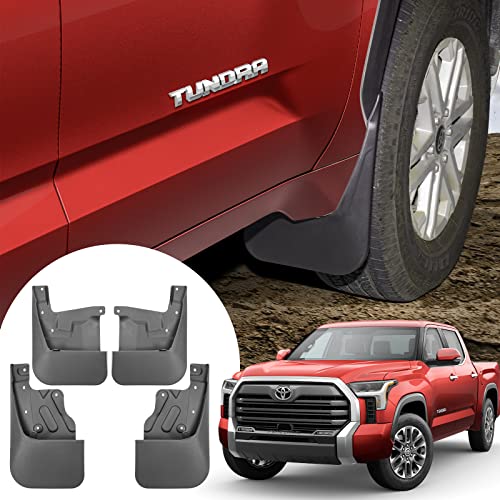RefitEco Mud Flaps Compatible with 2022 2023 Tundra Accessories All Weather Guard Mud Guards Splash Front & Rear 4pcs Set