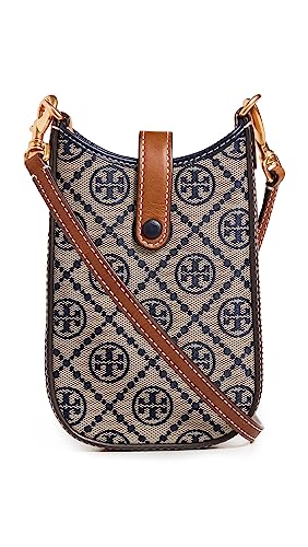 Tory Burch Women's T Monogram Phone Crossbody, Tory Navy, Blue, Print, One Size