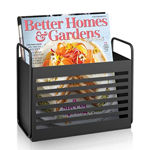 Aisung Magazine Rack, Magazine File Holder Mail Organizer Folder Organizer Bin for Magazines, Books, Newspapers, Tablets in Home, Office, Black