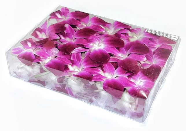 Kejora Fresh Loose Purple Dendrobium Orchid Blossoms 50 ct - for DIY Lei, food & drink decoration