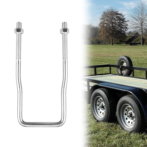 VONLX U-Bolt Spare Tire Carrier Holder Bracket for Trailer Side Mount 4 or 5 Lug Zinc Plated Fit for Ski Boat, Fishing Boat or Sailboat Trailer