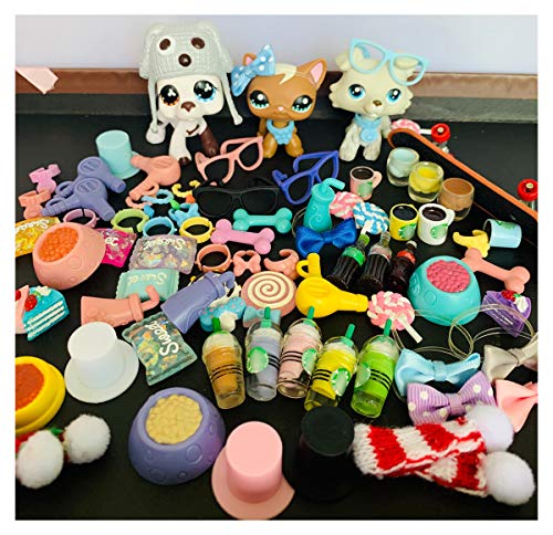 Tiny Pet Shop LPS 10pc Accessory Set - Skateboard, Drinks, Bows, Cake - Multicolor Animal Theme for Kids 3+