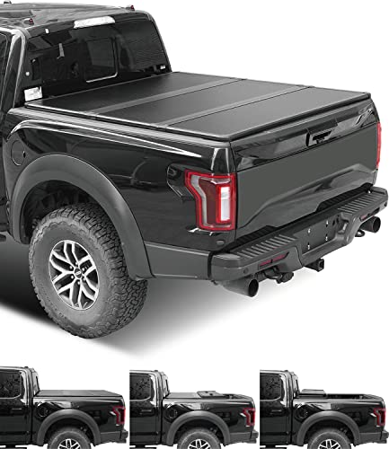 Lyon Cover 6.9ft / 82.2' Hard Tri-Fold Truck Bed Tonneau Cover for 2020-2024 Silverado/Sierra 2500 3500 HD New Body Style w/o Multi-Flex Tailgate | LED Lamp | 3 Years Warranty |
