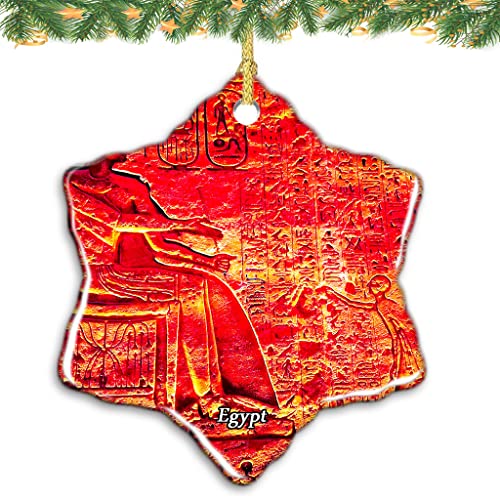 Egypt Xmas Ornaments Christmas Tree Ornaments Decoration Hanging Pendant Ornaments Snowflake Ceramic