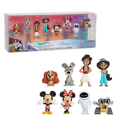 Disney100 Just Play Years of Love Celebration Collection Limited Edition 8-Piece Figure Pack, Officially Licensed Kids Toys for Ages 3 Up
