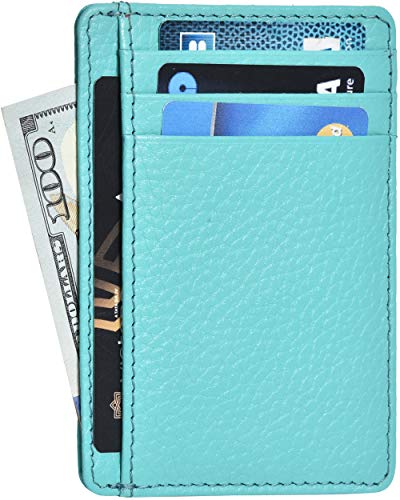 Sleek Blue Leather Wallet | Stylish | Unisex | Front Pocket | RFID Secured | 1 ID Slot | Multiple Card Slots
