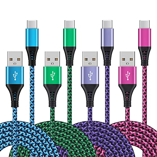 FiveBox 4Pack 6ft Fast USB Type C Cable Phone Charger Charging Cord for LG Stylo 4 5 6, LG G5 G6 G7 G8 G8X V20 V30 V40 V50 ThinQ, LG Velvet 5G, Wing 5G, LG K51 K52 K61 K62 K71 K92 K42 K41S K51S 2021