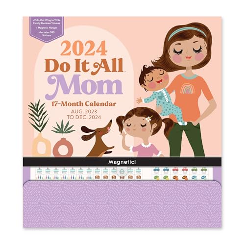 Orange Circle Studio Calendar 2024 Do It All Wall Calendar, Family Planner for Grocery or Shopping List, Chore Board with Magnetic and Nail Hanging Option for Fridge, Home or Office Decor, Mom Agenda