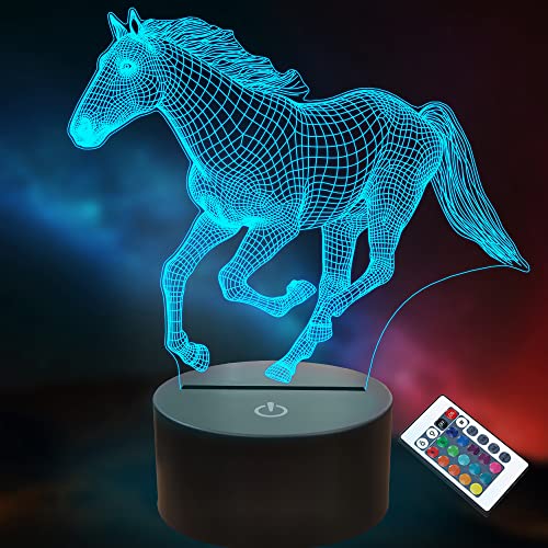 Horse Gifts for Girls, Horse Night Light. Horse Lamp with Remote Control 16 Colors Changing for Kids Room Holiday Xmas Gifts