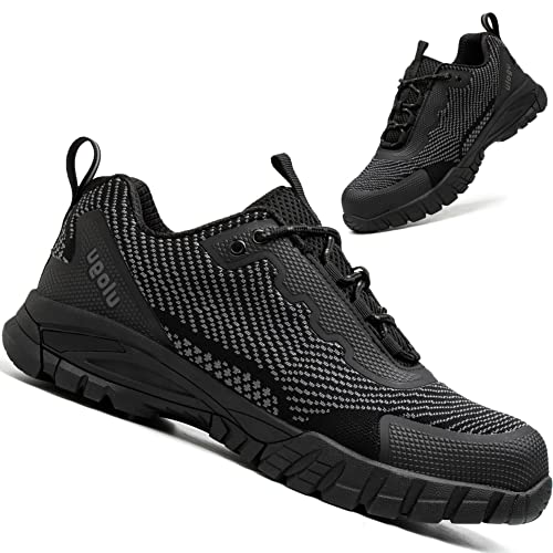 Waterproof Hiking Shoes for Men Lightweight Non Slip Comfortable Breathable Work Walking Trekking Trails Rain Outdoor Ankle Boots impermeable antideslizantes Zapatos de senderismo para Hombre Black