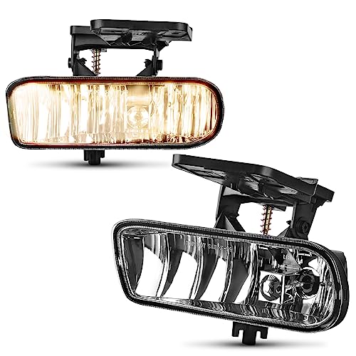 YITAMOTOR Fog Lights Compatible with 1999-2002 GMC Sierra 2000-2006 GMC Yukon Pickup Truck Fog Light Replacement,with 12V 37.5W 899 Bulbs,Clear Lens