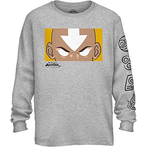 AVATAR The Last Airbender Shirt - Mens The Last Airbender Long Sleeve Tee (Heather Grey, Medium)