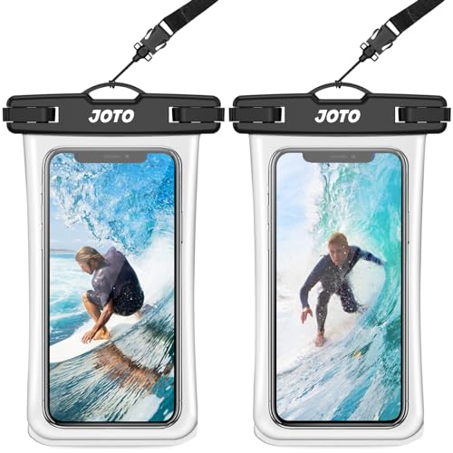 JOTO Waterproof Phone Pouch IPX8 Universal Waterproof Case Dry Bag Phone Protector for iPhone 15 14 13 12 11 Pro Max Plus XS XR X 8 Galaxy S23 S22 S21 S20 Pixel Up to 7' -2 Pack, Dark