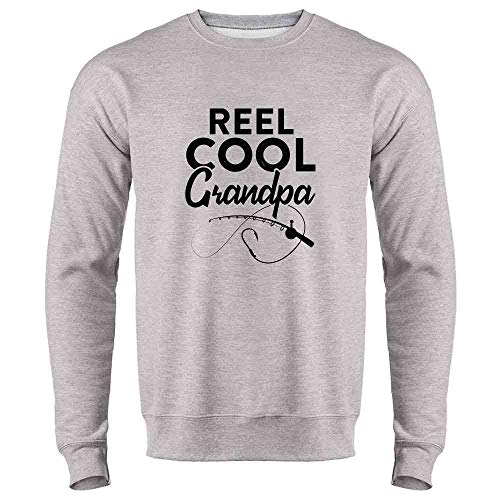 Pop Threads Reel Cool Grandpa Fishing Rod Fisherman Funny Sweatshirt For Men Heather Gray XL