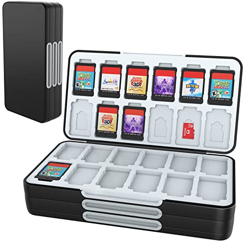 HEIYING Game Card Case for Nintendo Switch and Switch OLED,Customized Pattern Nintendo Switch Lite Game Card Storage Case with 72 Game Card Slots and 24 Micro SD Card Slots.