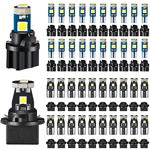 40 Pieces T5 T10 LED Bulbs Dash Lights with Twist Socket Instrument Dashboard Light LED Bulbs for Interior Car Lights Dashboard Instrument Panel Gauge Cluster Indicator Map Dome Light