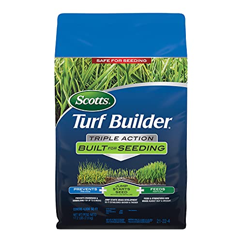 Scotts Turf Builder Triple Action Built For Seeding, Weed Preventer and Fertilizer for New Lawns, 4,000 sq. ft., 17.2 lbs.