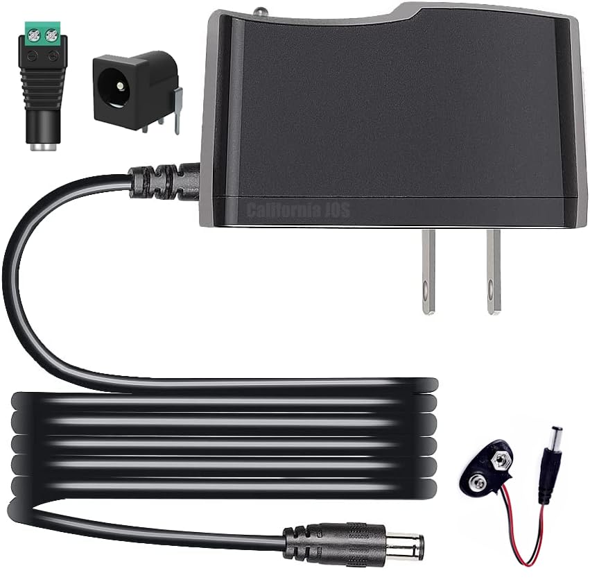 9V 1A AC DC 100V-240V Power Supply Adapter Cord for Arduino UNO R3 MEGA, US Plug - Center Positive 5.5x2.1~2.5mm