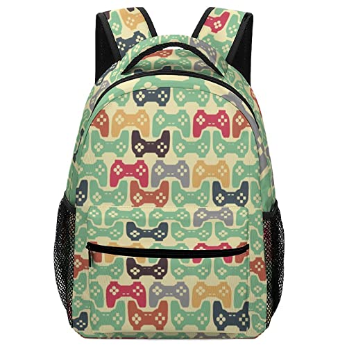 Gamepad Gamer Controller Joystic Backpack Laptop Casual Bookbag Double Shoulder Bags Business Daypack for College Travel Adults