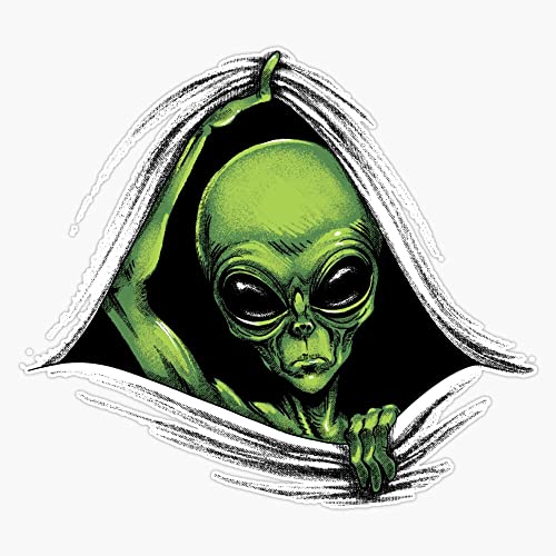 Scary Peeking Alien Coming Out of Your Wherever Bumper Sticker Vinyl Decal 5'