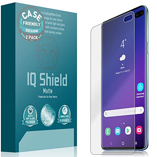 IQShield Matte Screen Protector Compatible with Galaxy S10 Plus 6.4 inch (Case Friendly)(2-Pack) Anti-Glare Anti-Bubble TPU Film (NOT Compatible with Verizon S10 5G 6.7 inch)