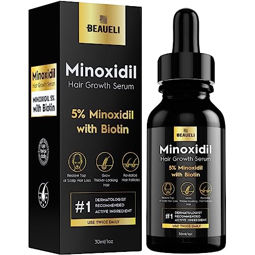 5% Minoxidil for Men and Women Hair Growth Serum Hair Growth for Women and Men with Biotin Hair Loss Treatments Hair Regrowth Treatment for Thicker Longer Fuller Hair 30ml