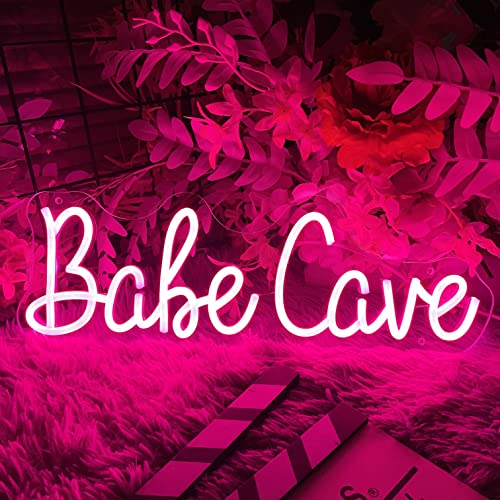 Babe Cave Neon Sign Pink LED Neon Light Signs for Wall Decor USB Operated Room Decoration Beauty Taxes Baby Room Wall Art Birthday Gifts for Kids 18x6'